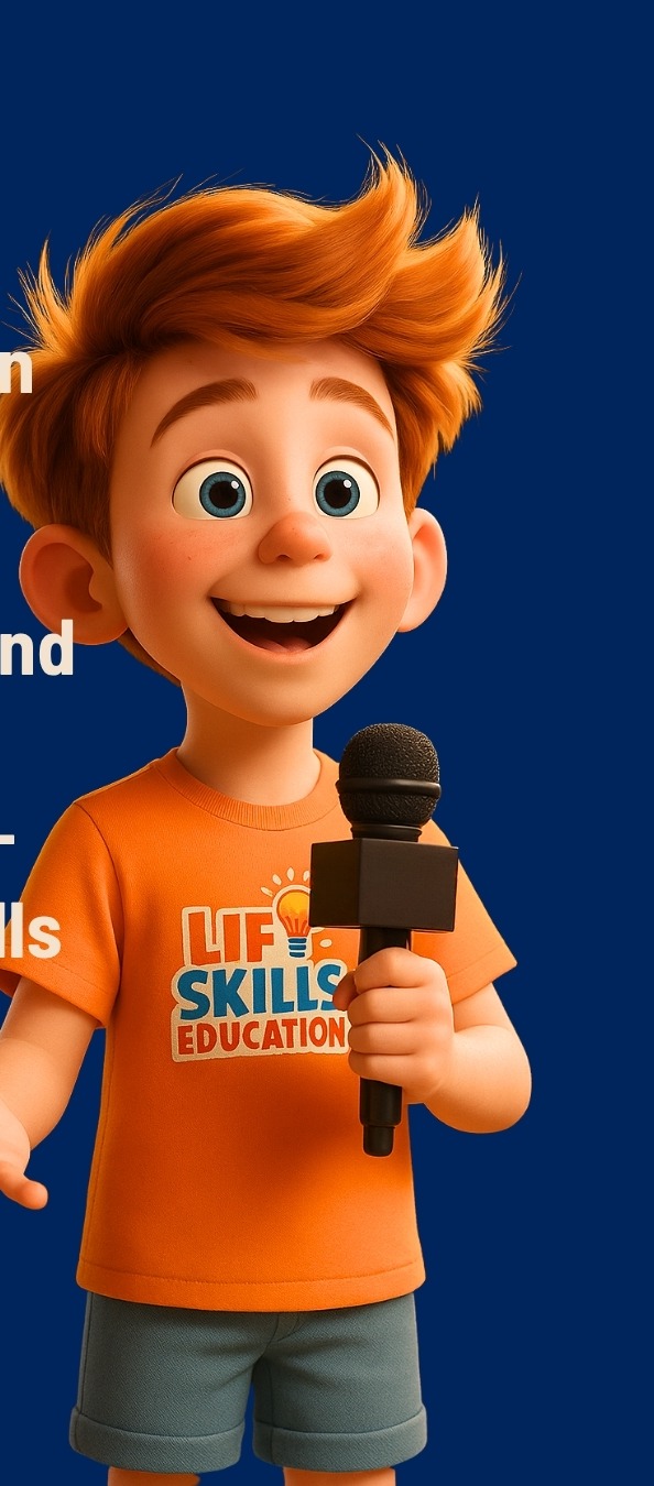 Friendly student character